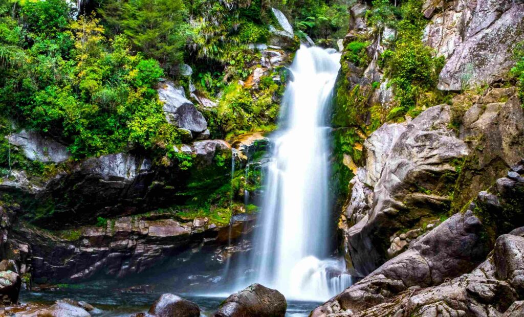 Wainui waterfalls in abel tasman national park