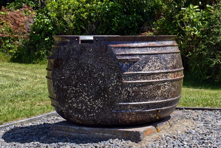Whaling blubber pot used to render whale fat, New Zealand
