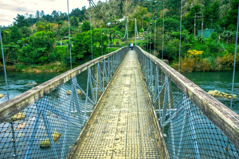 Arapuni suspension bridge viewpoint, Waikato North Island New Zealand