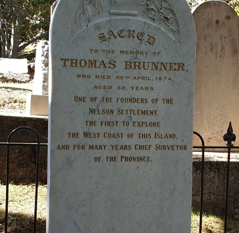 Thomas Brunner grave at Wakapuaka Cemetery in Nelson New Zealand