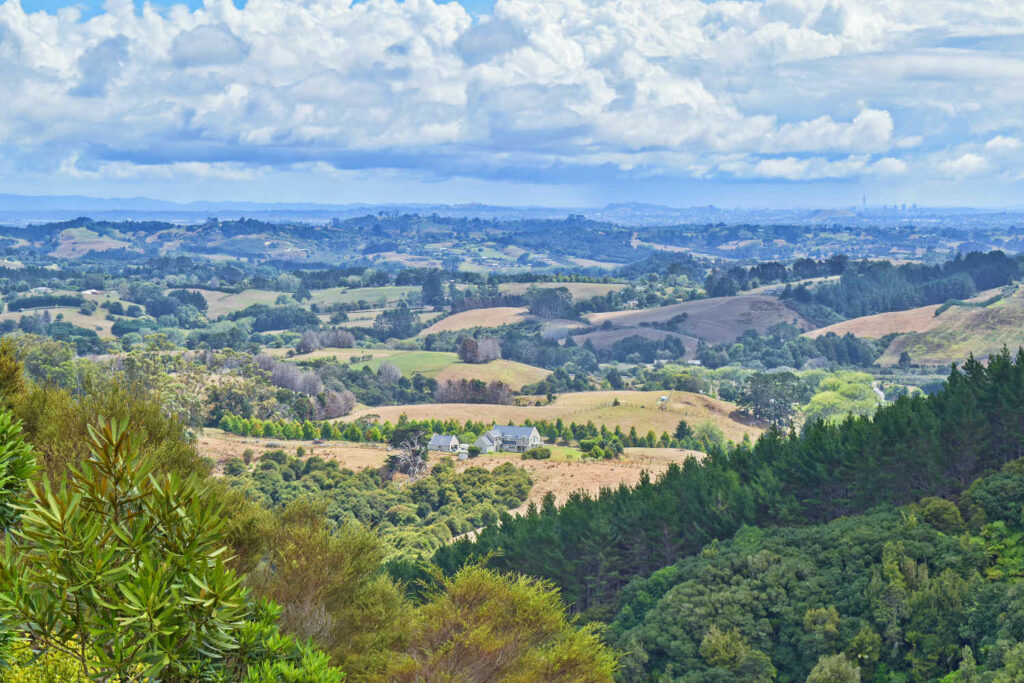 View from Clevedon Scenic Reserve hill top, Auckland, NZ